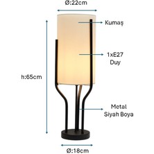 Pulchino Siyah Boyalı Masa Lambası Plc-1217-M-Bsy