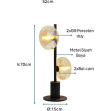 Pulchino Siyah Boyalı Masa Lambası Plc-1216-M-Bsy