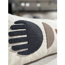 Pratic Home Tekli Punch Nakışlı Keten Pamuklu Kumaş Dikdörtgen Kırlent Kılıfı