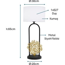 Pulchino Siyah/Sarı Yaldız Boyalı Masa Lambası Plc-1213-M-Bsy