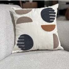 Pratic Home Punch Nakışlı Keten Pamuklu Kumaş 2 Adet Kırlent Kılıfı