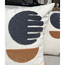 Pratic Home Punch Nakışlı Keten Pamuklu Kumaş 2 Adet Kırlent Kılıfı