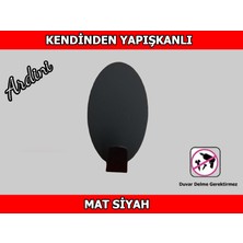 Ardini Kendinden Yapışkanlı 4 Lü Paket Oval Mat Siyah Bornoz Havlu Askısı