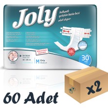 Joly Esnek Bel Bantlı Yetişkin Hasta Bezi Medium 30'Lu 2 Paket 60 Adet