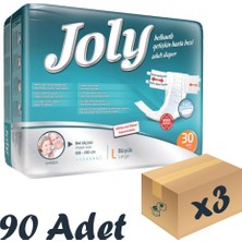 Joly Esnek Bel Bantlı Yetişkin Hasta Bezi Large 30'Lu 3 Paket 90 Adet