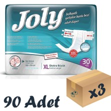 Joly Esnek Bel Bantlı Yetişkin Hasta Bezi Xlarge 30'Lu 3 Paket 90 Adet