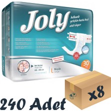 Joly Esnek Bel Bantlı Yetişkin Hasta Bezi Large 30'Lu 8 Paket 240 Adet