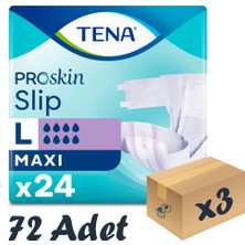 Tena Slip Maxi Bel Bantlı Hasta Bezi, Büyük Boy (L), 8 Damla, 24'Lü 3 Paket 72 Adet