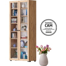 Dekorex KTP-211-C-CEVİZ - Cam Kapaklı Kitaplık