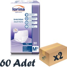 Lorina Yetişkin Emici Külot Medium 30'Lu 2 Paket 60 Adet