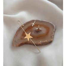 HD Marketim Kıkırdak Küpe Kararmaz Çelik 316L Lüks Yıldız Taşlı Kadın Küpe