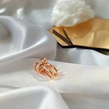 Kilig Jewelry Kadın Vip Çelik Gold Taş Detay Küpe 15MM
