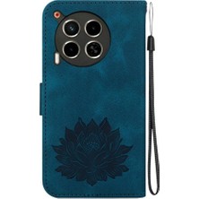 Manyi Mall Tecno Camon 30 4g/5g Manyetik Kickstand Kabartma Lotus Için Flip Case (Yurt Dışından)