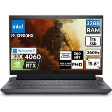 Dell G15 5530 I9-13900HX 32-Gbddr5 1 Tbssd Rtx 4060 15.6" Fhd Windows 11 Pro Taşınabilir Bilgisayar G155530017U Bt6