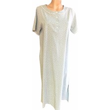 Nena Nena-22479-Kadın Kısa Kollu Patlı  Pamuk Gecelik