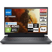 Dell G15 5530 I9-13900HX 64-Gbddr5 512 GB SSD Rtx 4060 15.6" Fhd Windows 11 Home Taşınabilir Bilgisayar G155530017U BT39