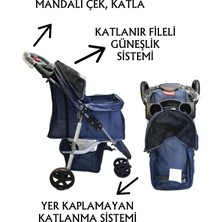 Tommy Evcil Hayvan Arabası 80 x 46 x 99 cm Lacivert Max 15 kg