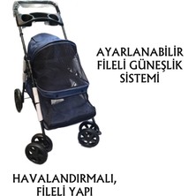 Tommy Evcil Hayvan Arabası 74,5 x 46,5 x 97,5 cm Lacivert Max 15 kg