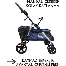 Tommy Evcil Hayvan Arabası 74,5 x 46,5 x 97,5 cm Lacivert Max 15 kg