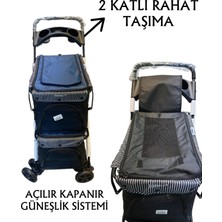 Tommy Iki Katlı Evcil Hayvan Arabası 85 x 51 x 100 cm Lacivert Max 10+10 kg