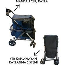 Tommy Iki Katlı Evcil Hayvan Arabası 85 x 51 x 100 cm Lacivert Max 10+10 kg