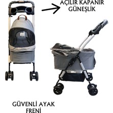 Tommy Evcil Hayvan Arabası 65 x 45 x 95 cm Gri Max 15 kg