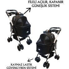 Tommy Evcil Hayvan Arabası 65 x 45 x 95 cm Siyah Max 15 kg