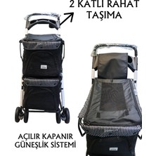 Tommy Iki Katlı Evcil Hayvan Arabası 85 x 51 x 100 cm Siyah Max 10+10 kg