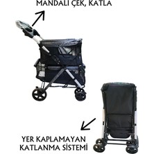 Tommy Iki Katlı Evcil Hayvan Arabası 85 x 51 x 100 cm Siyah Max 10+10 kg