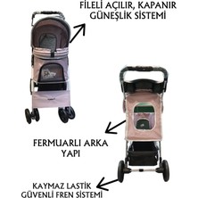 Tommy Evcil Hayvan Arabası 78 x 46 x 99,54 cm Pembe Max 15 kg