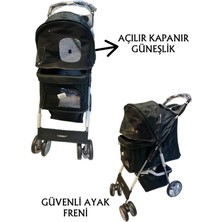 Tommy Evcil Hayvan Arabası 82 x 46 x 99 cm Siyah Max 15 kg