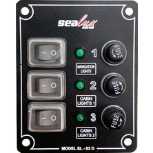 3 Anahtarlı Switch Panel Kontrol Paneli Dikey İzolesiz 12/24V