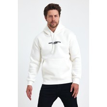 Cool Tarz Erkek Ön Ve Arka Baskılı 3 Iplik Şardonlu Kapüşonlu Sweatshirt