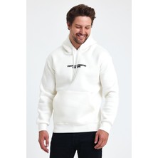 Cool Tarz Erkek Ön Ve Arka Baskılı 3 Iplik Şardonlu Kapüşonlu Sweatshirt