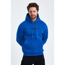 Cool Tarz Erkek Ön Ve Arka Baskılı 3 Iplik Şardonlu Kapüşonlu Sweatshirt