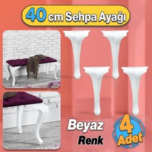 Badem10 Lukens Plastik Beyaz Renk Mobilya Zigon Çay Orta Sehpa Ayağı 40 cm Sehpası Ayak 4 Adet