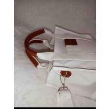 Ege18 Bags Beyaz Kanvas Kumaş Mini Totebag El ve Omuz Çantası