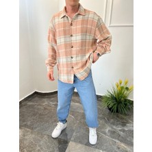 Nomarc Turuncu Kareli Keten Gömlek