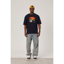 Nomarc Sunset Renkli Baskılı Lacivert Tshirt