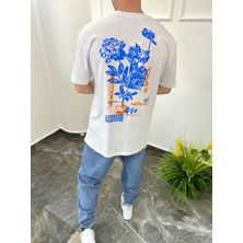 Nomarc Arka Çiçek Desenli Beyaz Tshirt