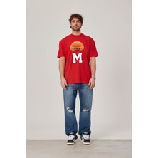 Nomarc M Harf Baskılı Kırmızı Tshirt