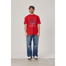 Nomarc Utopia Figür Baskılı Kırmızı Tshirt