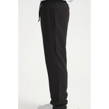Erkek Siyah Keten Beli Lastikli Terletmeyen Ferah Jogger Pantolon