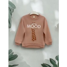 Zekids Kız Çocuk Zürafa Happy Mood Yazılı Sweatshirt