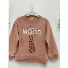 Zekids Kız Çocuk Zürafa Happy Mood Yazılı Sweatshirt