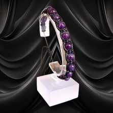 İkizler Doğaltaş Ametist Doğal Taş Makrome Deri Bileklik