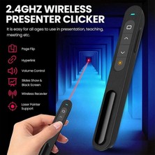 Derwell Siyah Kablosuz Lazer Sunucu Kumandası Rf 2.4 Ghz Sunum Clicker Uzaktan Kontrol Kalem 1 Yıl