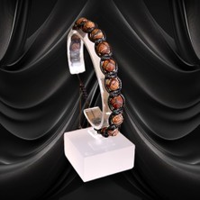 İkizler Doğaltaş Tibet Akik Doğal Taş Makrome Deri Bileklik