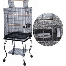 Qhpet Sehpalı Papağan Kafesi Dövme Demir (51X51X129) 13