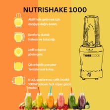 Nutrıshake 3 In 1 Paslanmaz Çelik Bıçaklı Kişisel Smoothie Blender ve Kahve Baharat Öğütücü 1000 Gri